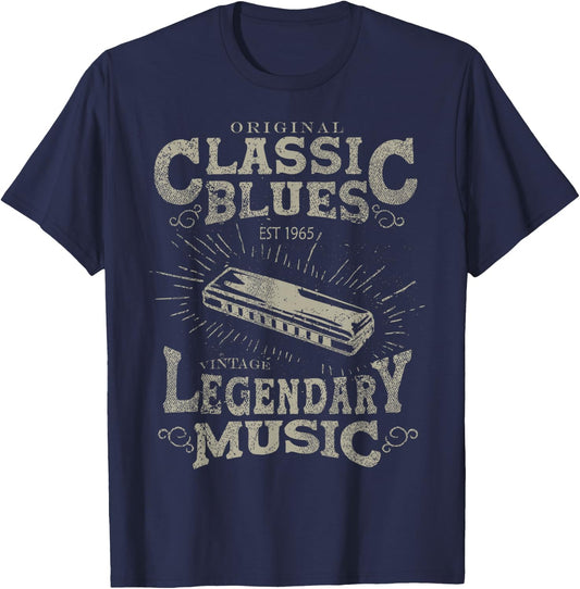 Liebhaber von Blues-Musikbands, Vintage-Gitarrenlehrer, lustiger Blues T-Shirt - T-Shirt | Navy