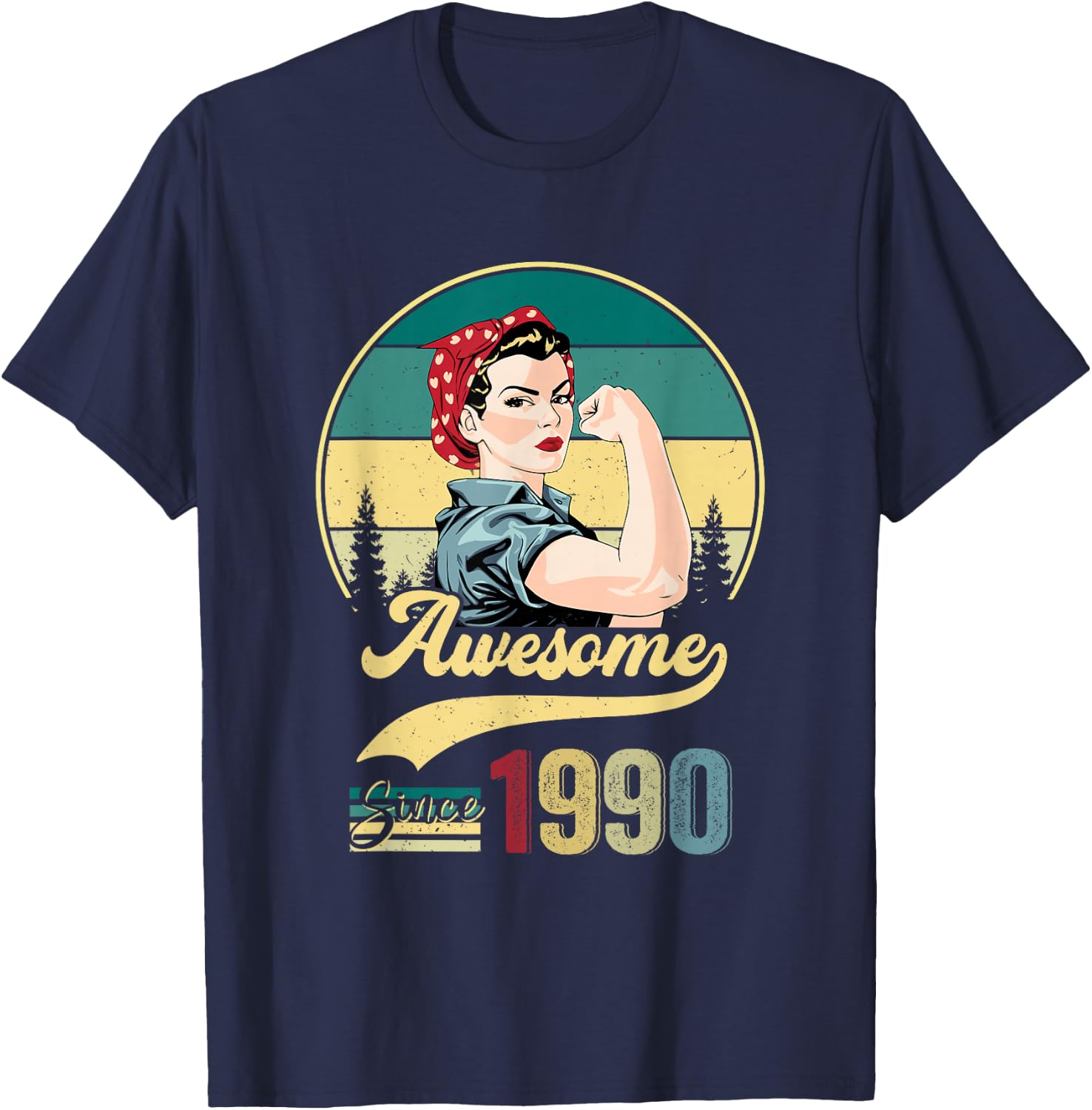 Awesome Since 1990 Girl 35th Birthday Gift Women 35 Year Old T-Shirt - T-Shirt | Navy