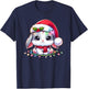 Christmas Hat Rabbit Bunnies Bunny Rabbits T-Shirt - T-Shirt | Navy