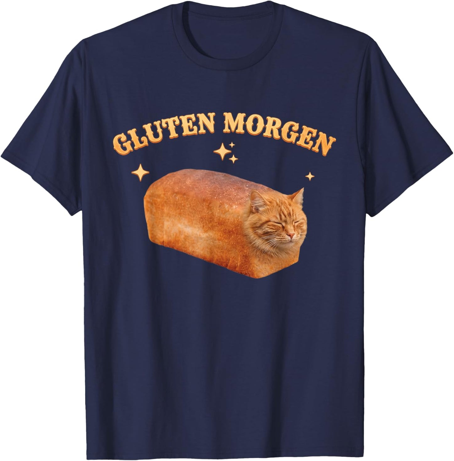 Gluten Morgen Funny Cat Silly Cats Kitten Weird Sarcastic T-Shirt - T-Shirt | Navy