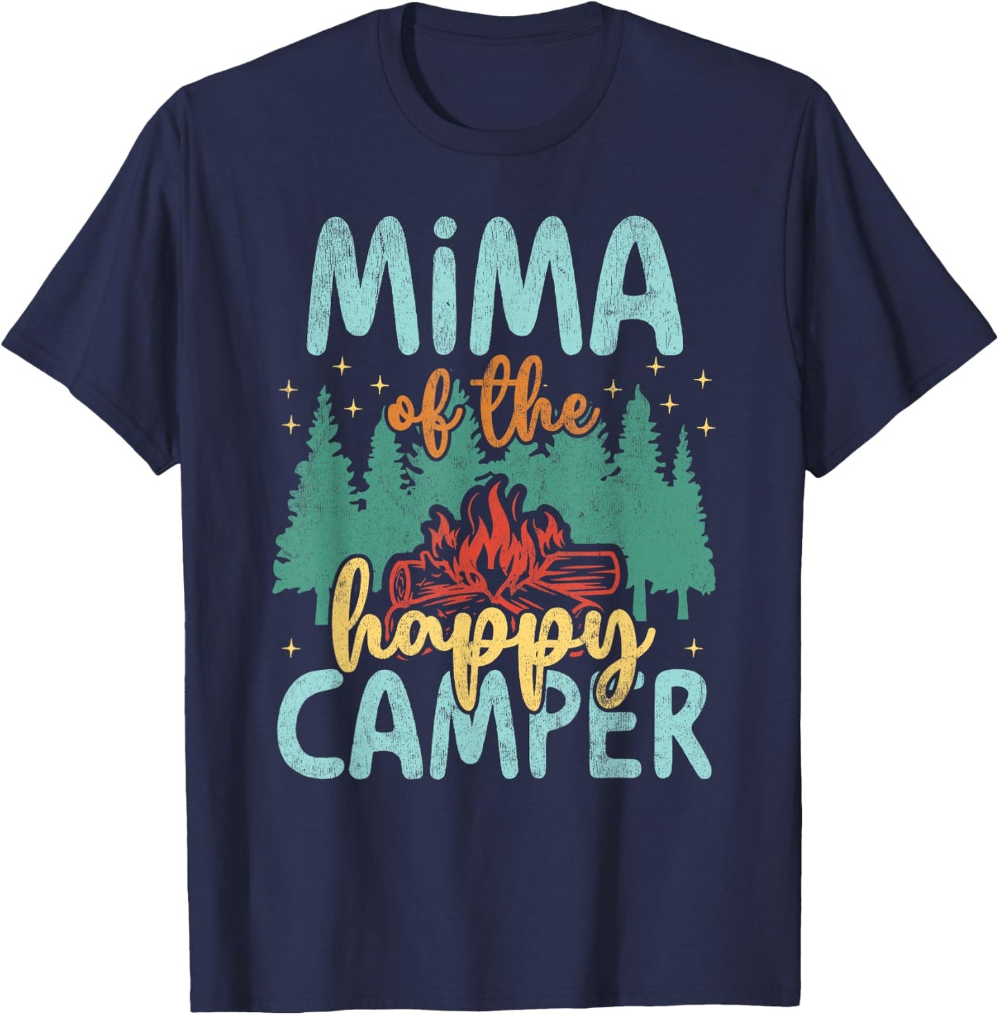 Mima of Happy Camper 1st Birthday Party Retro Mima T-Shirt - T-Shirt | Navy