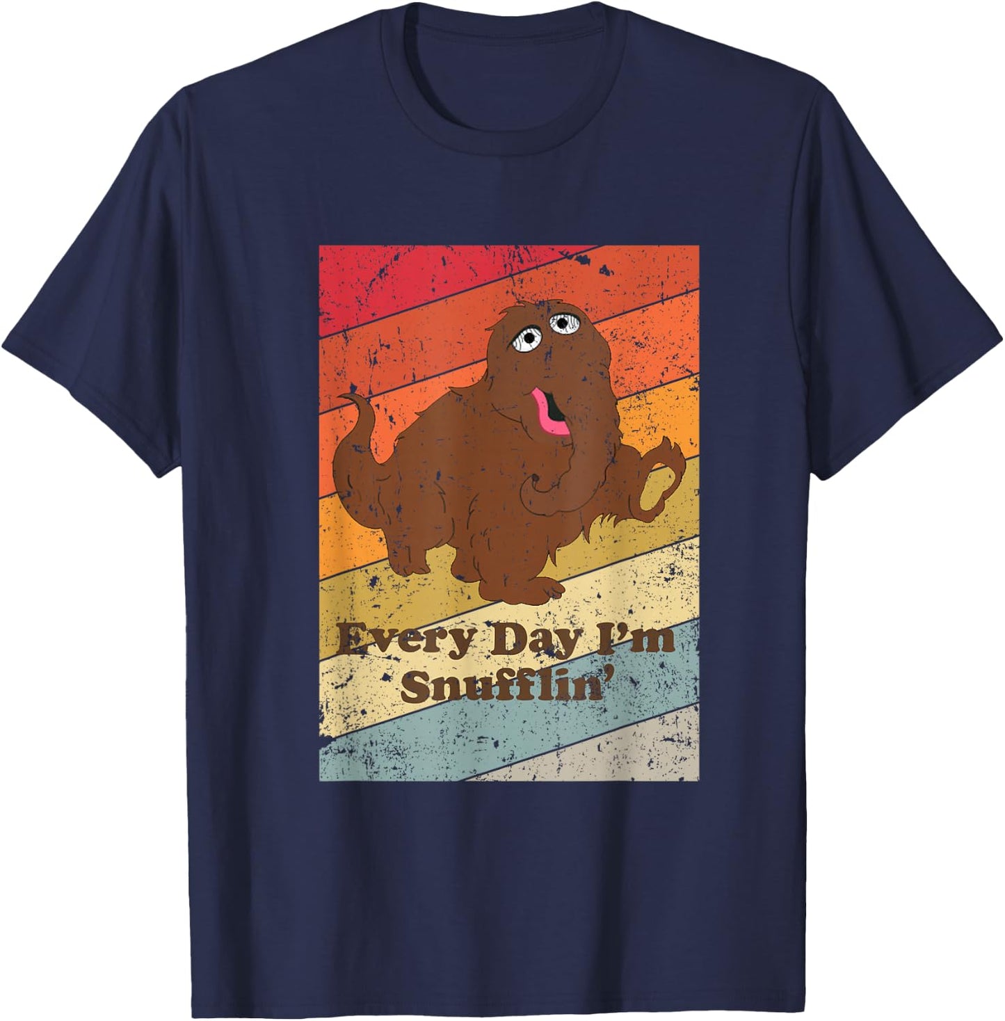 Every Day Im Snufflin Retro Color Design T-Shirt - T-Shirt | Navy