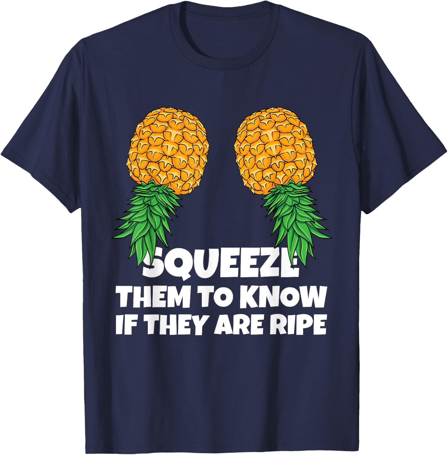 Swinging Squeeze Ripe Pineapples Upside Down Swinger Women T-Shirt - T-Shirt | Navy