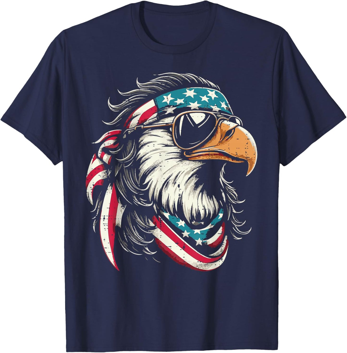 4th Of July Eagle US Flag Bandana Cool Women Men Kids T-Shirt - T-Shirt | Navy