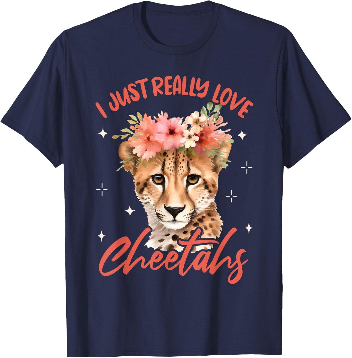 Wildlife Leopard Cheetah Women T-Shirt - T-Shirt | Navy