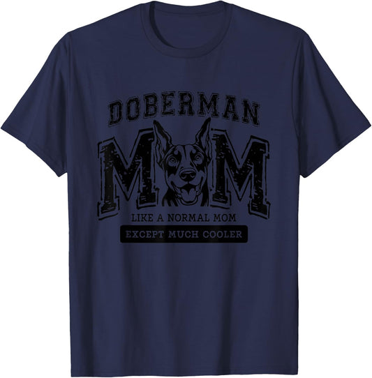 Doberman Mom Funny Mother's Day Retired Dog Owner Vintage T-Shirt - T-Shirt | Navy