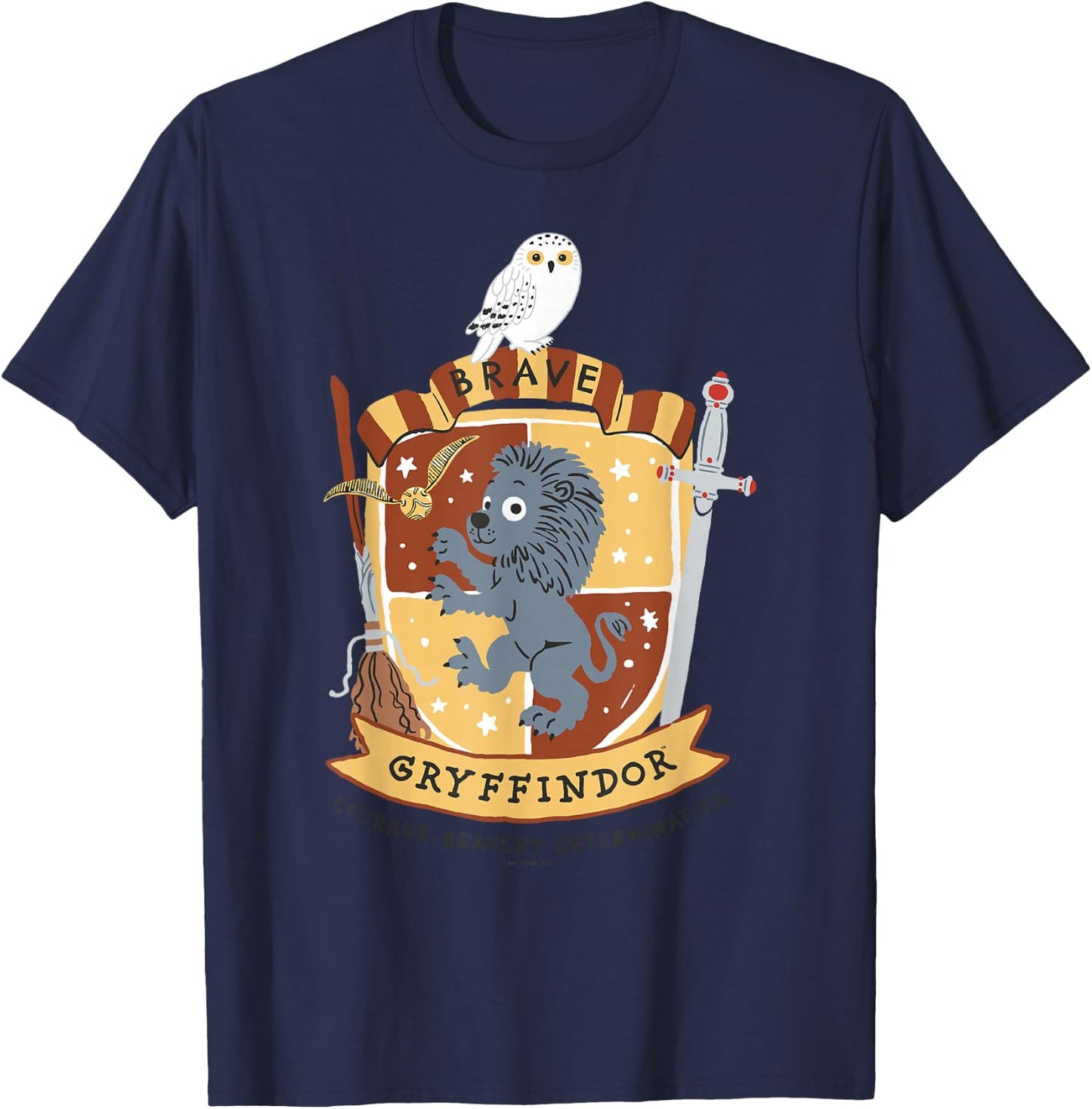 Harry Potter: Deathly Hallows 2 Brave Gryffindor Badge T-Shirt - T-Shirt | Navy