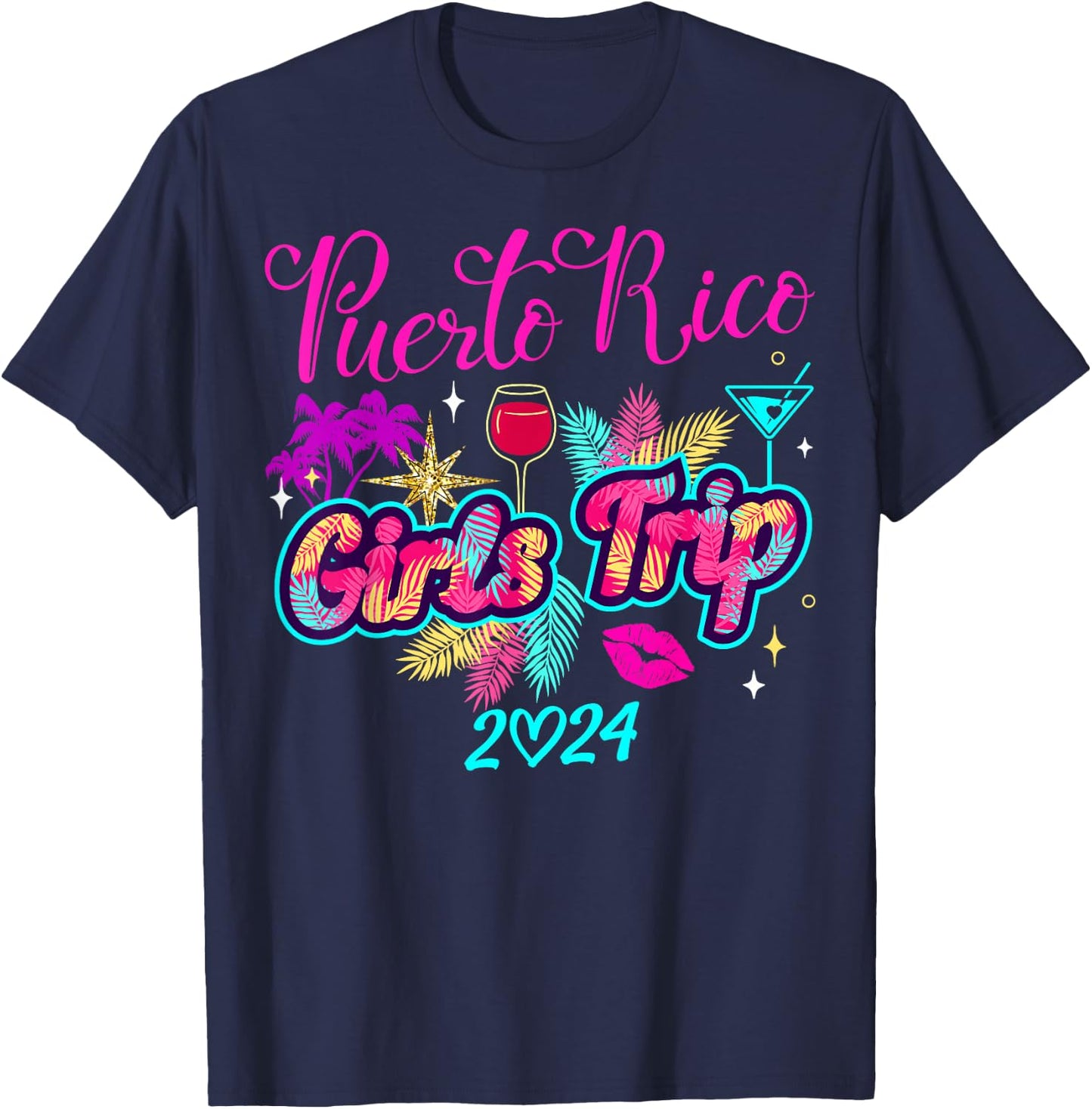 Girls Trip Puerto Rico 2024 Weekend Birthday Squad T-Shirt - T-Shirt | Navy