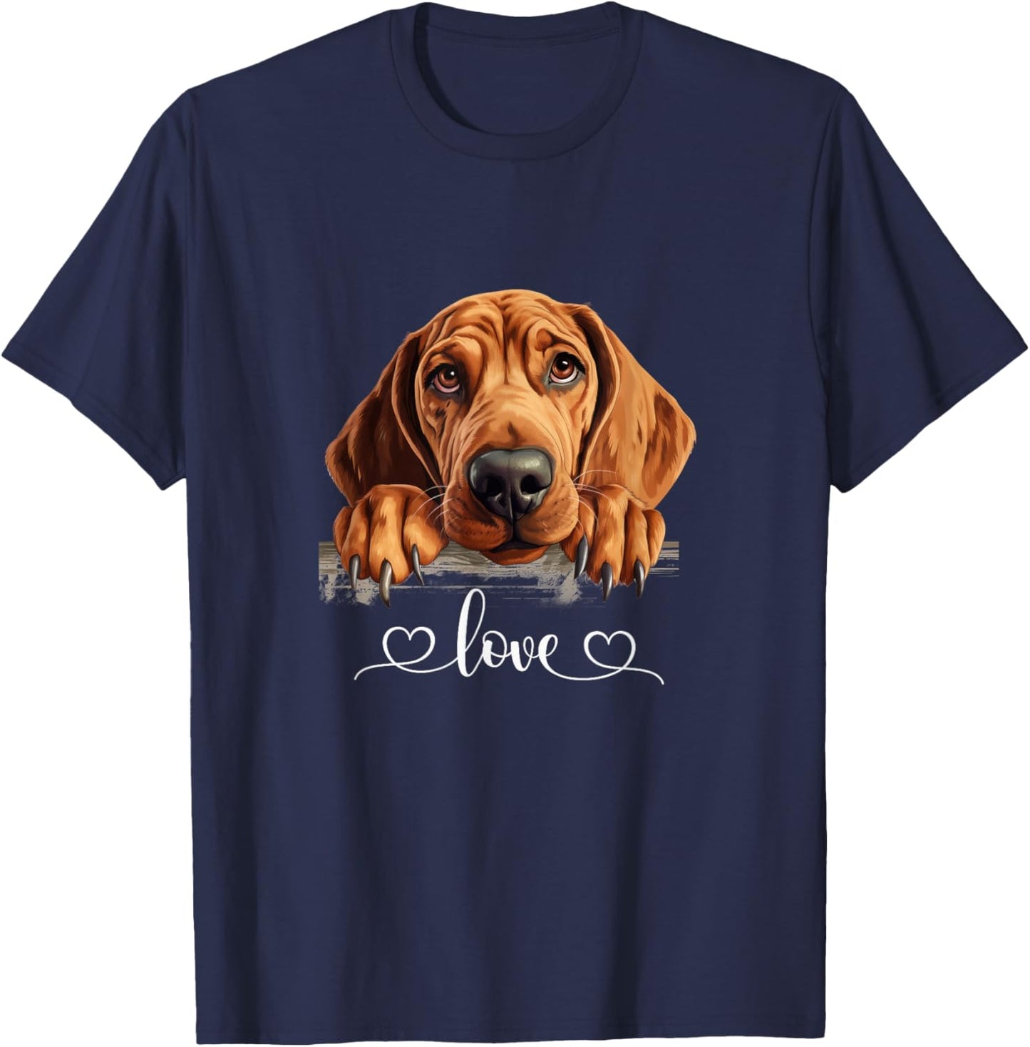 Cute Dog Graphic Love Puppy Redbone Coonhound Dog Women T-Shirt - T-Shirt | Navy