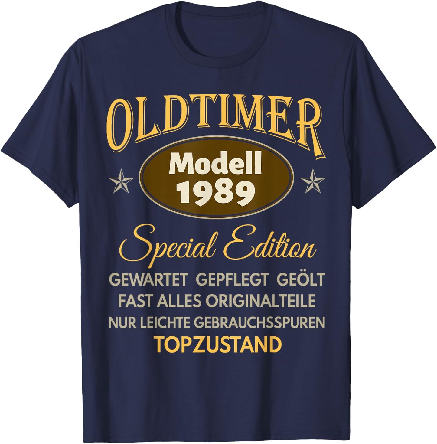 37. Geburtstag Mann Frau 37 Jahre 1989 Deko Geschenk Lustig T-Shirt - T-Shirt | Navy