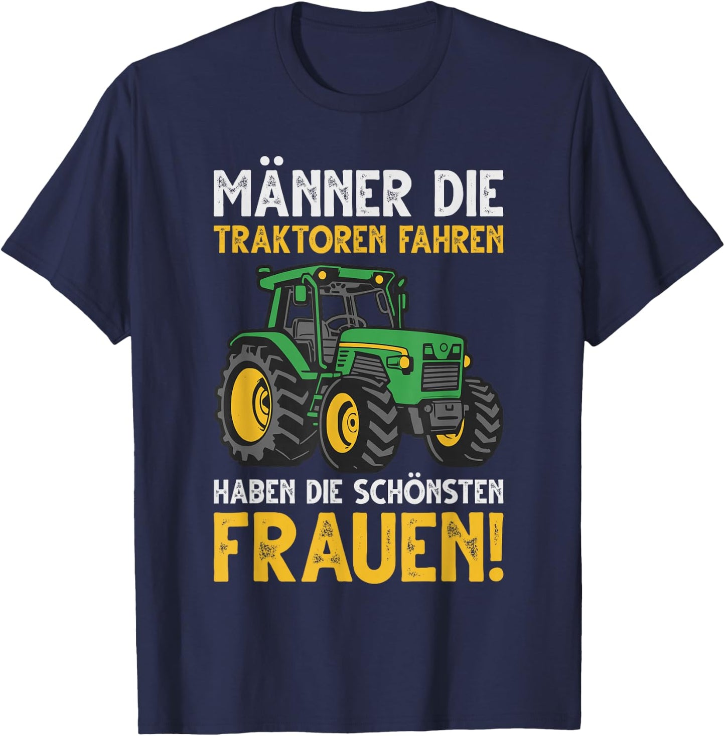 Men's Tractors Driving Farmer , black T-Shirt - T-Shirt | Navy