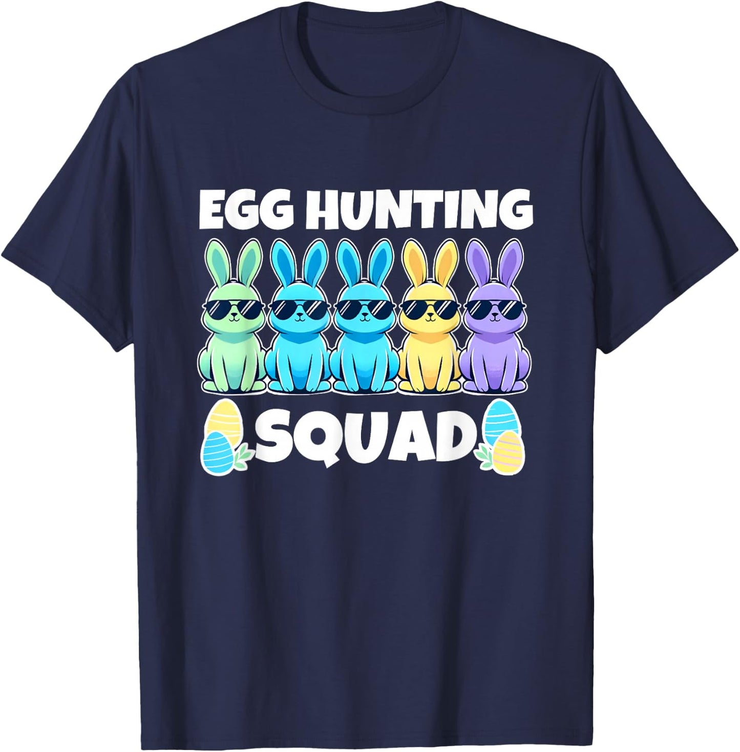 Easter Bunny Squad Humor Egg Hunting Day T-Shirt - T-Shirt | Navy