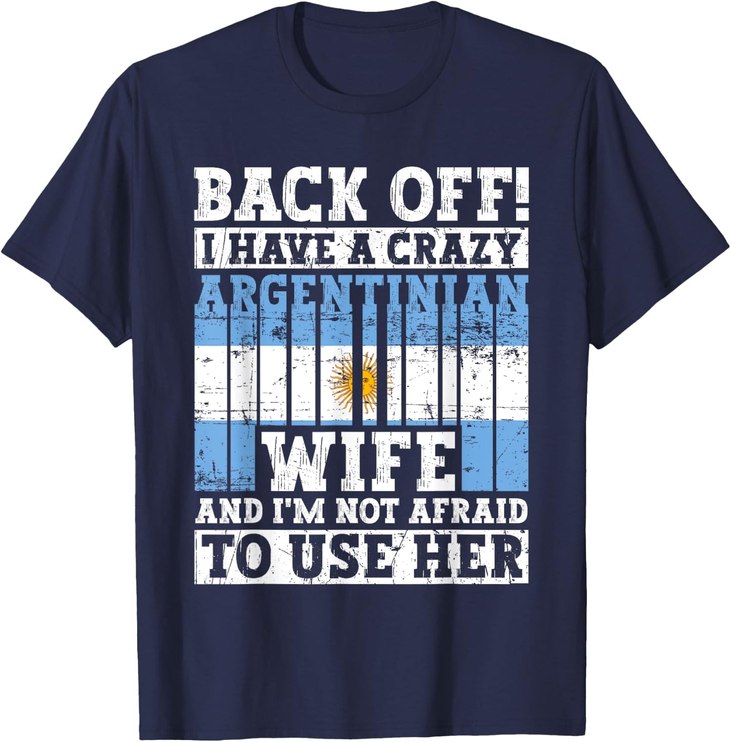 Funny Argentinian Husband Apparel Argentina Flag Roots T-Shirt - T-Shirt | Navy
