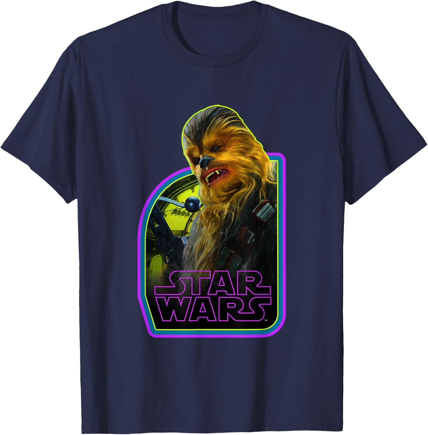 Star Wars Vintage Classic Chewbacca Wookie Hero Poster T-Shirt - T-Shirt | Navy