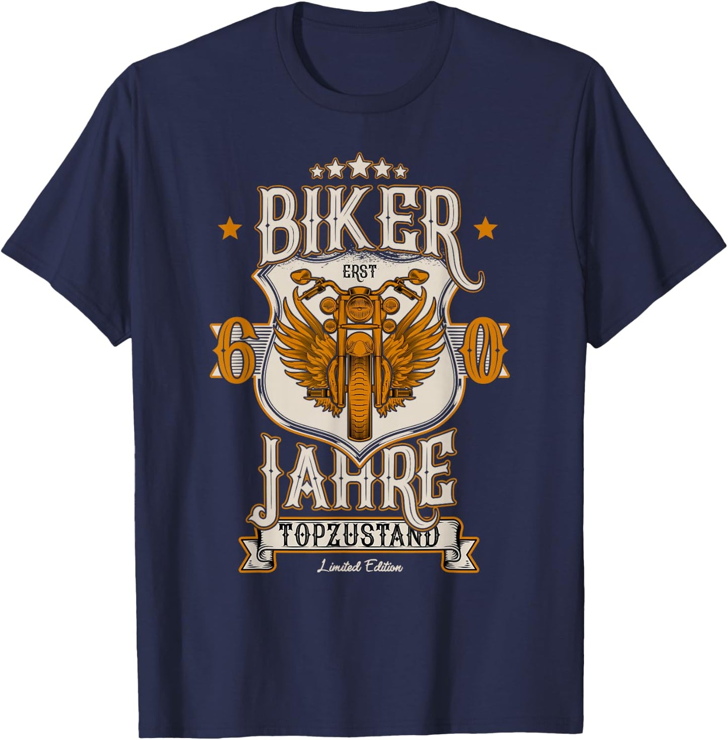60. Geburtstag Biker Motorrad Mann Geschenk lustig T-Shirt - T-Shirt | Navy