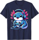 Funny Axolotl Gamer Gaming Axolotl Video Game T-Shirt - T-Shirt | Navy