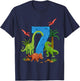 Dinosaurier Geburtstag 7 Jahre , black T-Shirt - T-Shirt | Navy
