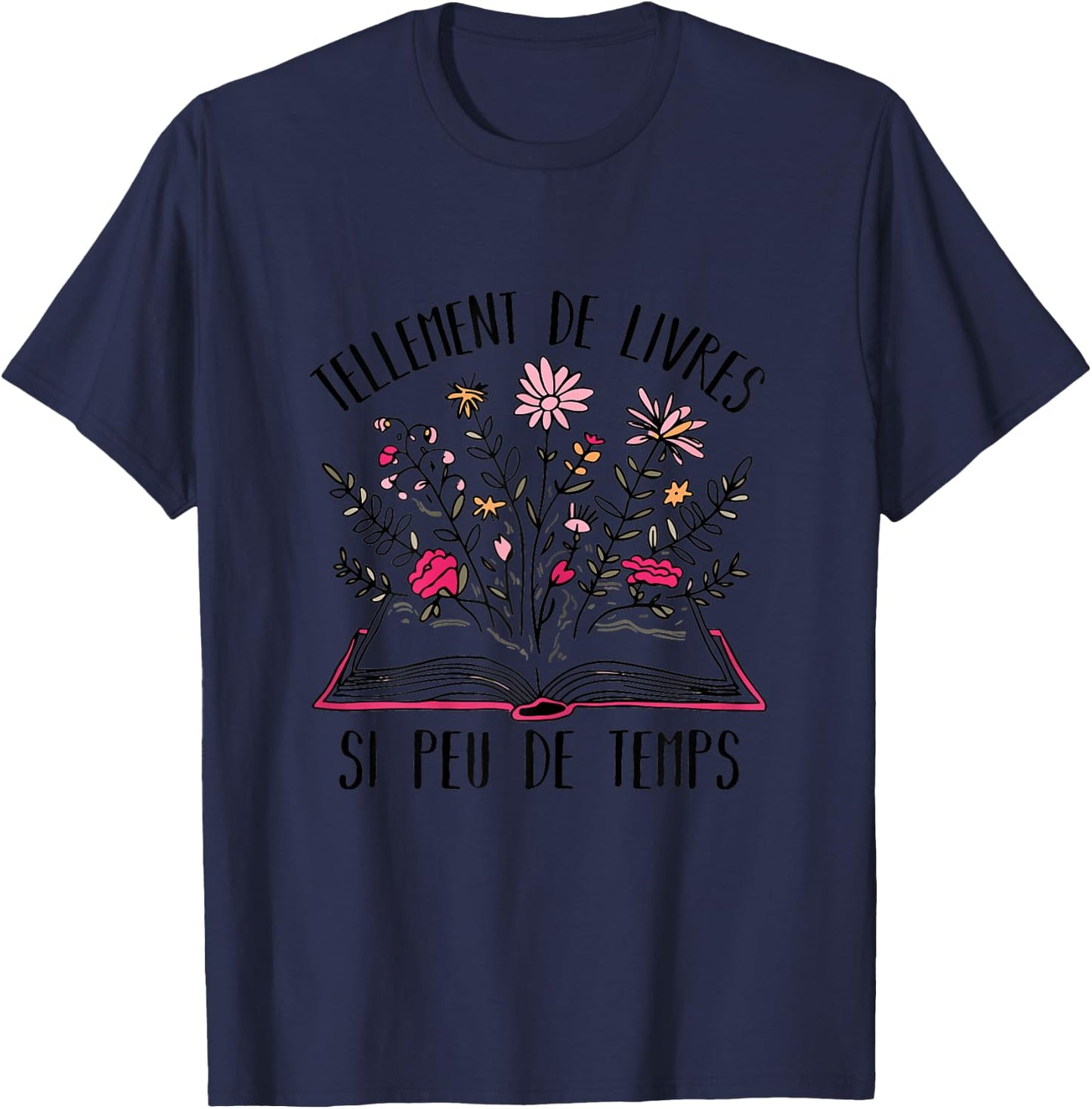 So Many Books So Little Time Gift Reading Reader , white, Female X-Small T-Shirt - T-Shirt | Navy