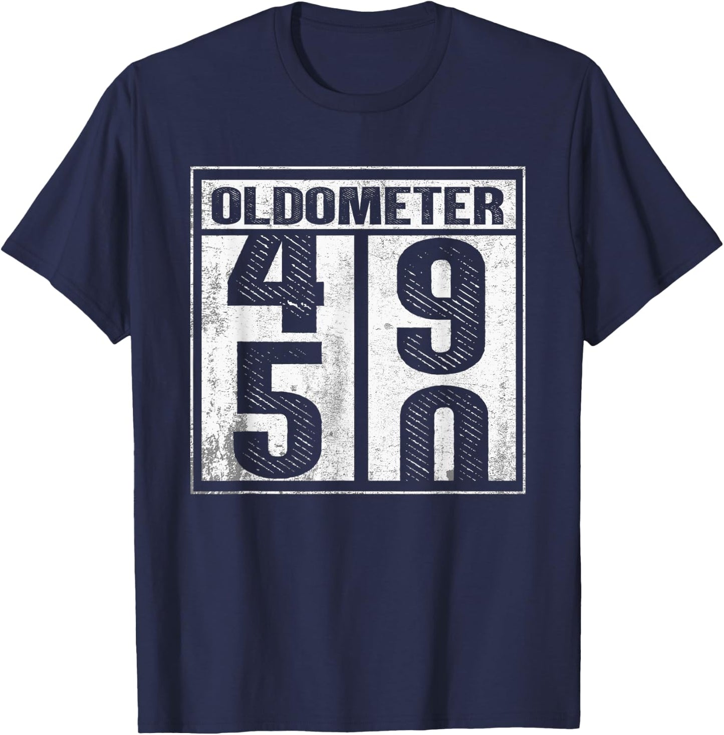 50th Birthday Funny Gift Men Women Oldometer 49-50 Shirt T-Shirt - T-Shirt | Navy