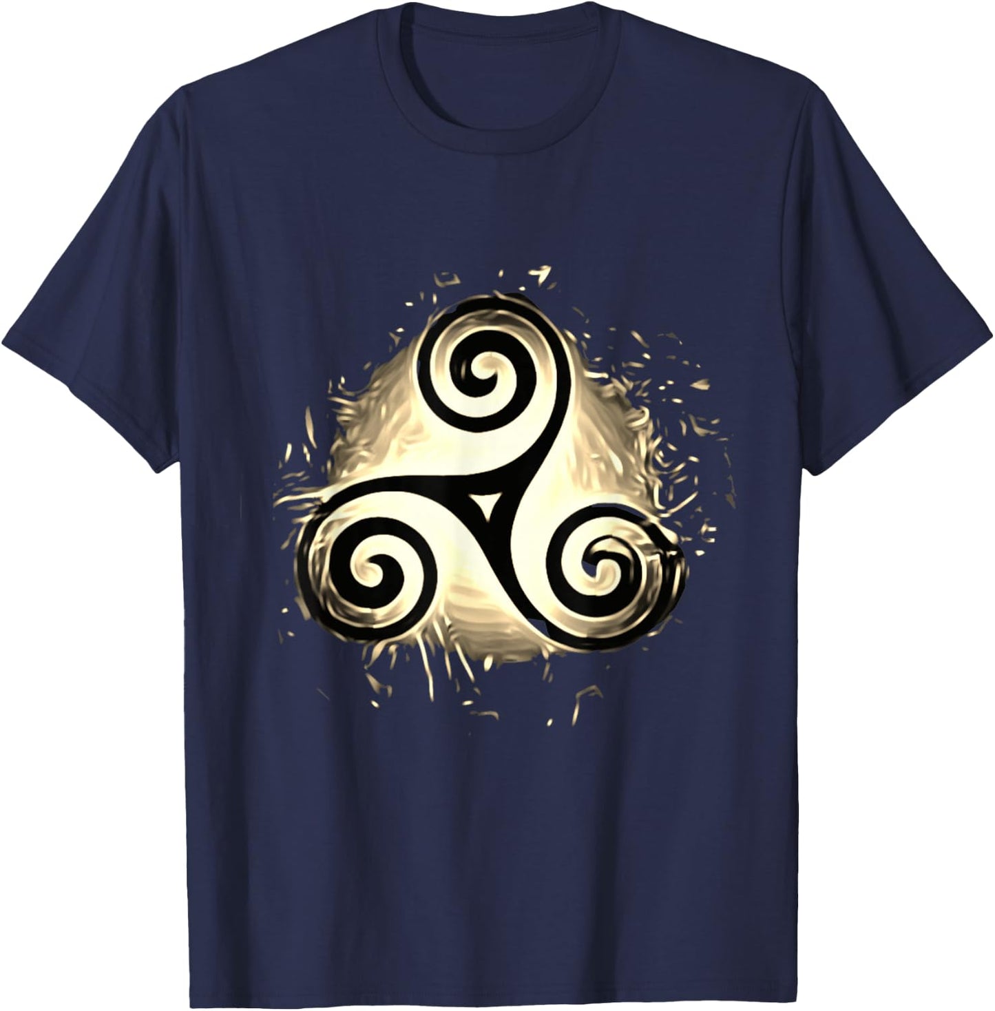 Triskel Triquetra Rune Celtic Protective , Black, S T-Shirt - T-Shirt | Navy