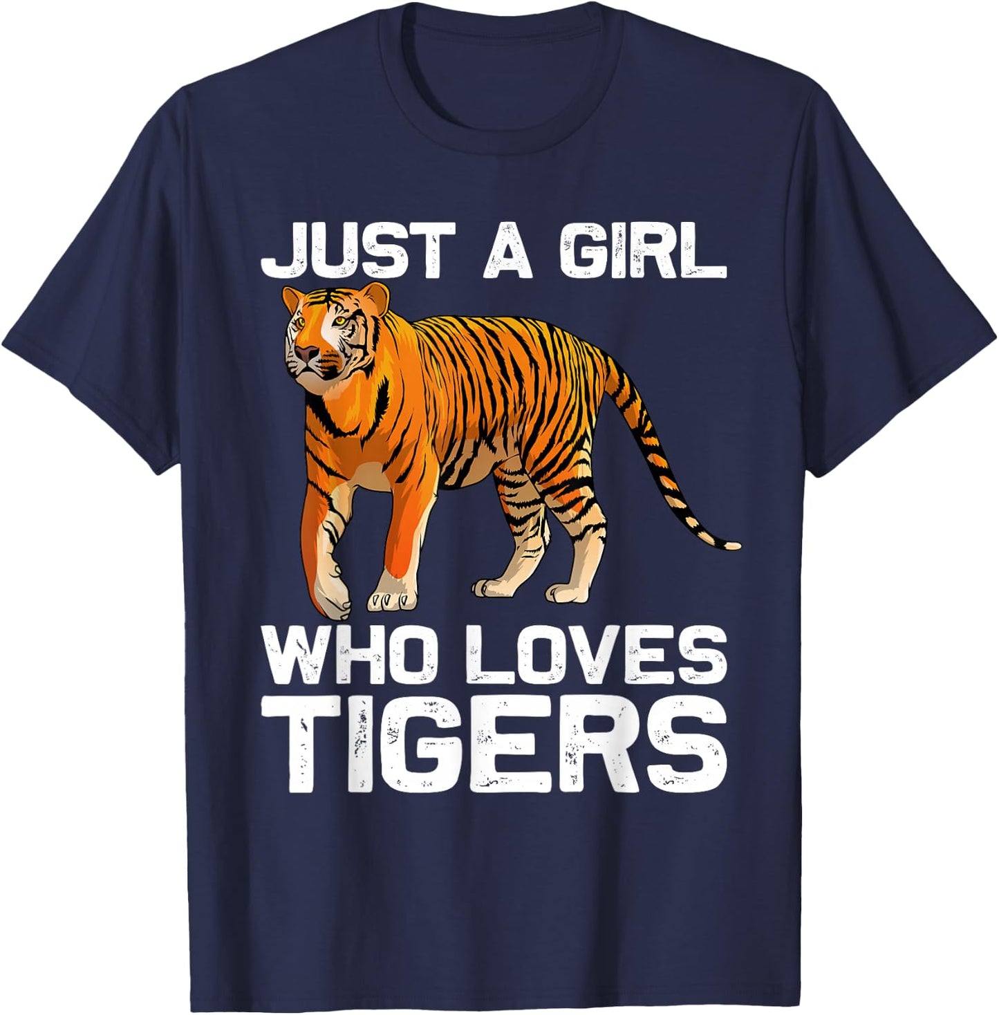 Funny Tiger Girl Design Kids Women Mom Tiger Love Wildlife T-Shirt - T-Shirt | Navy