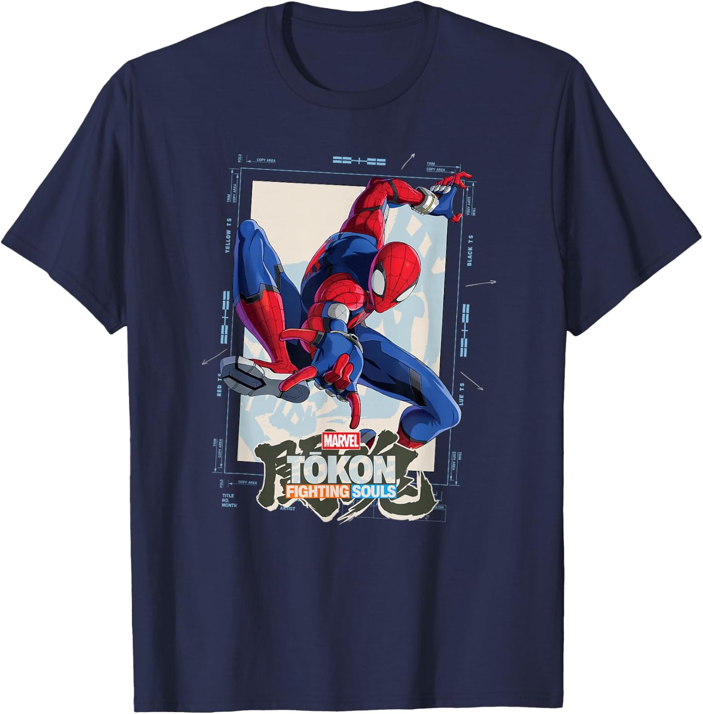 Marvel Tokon: Fighting Souls Spider-Man Game Art T-Shirt - T-Shirt | Navy