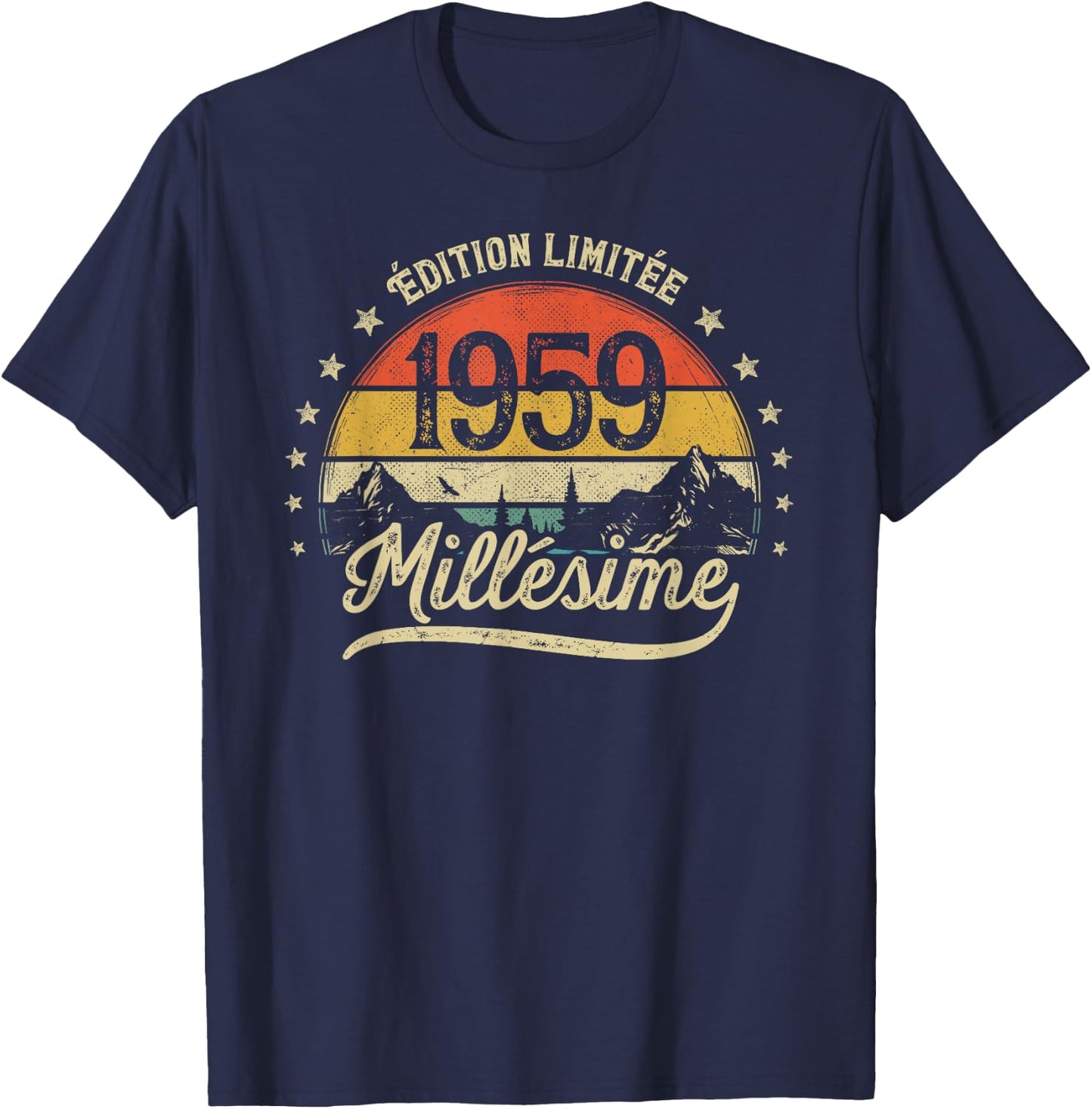 Vintage 1959 Millésime Cadeau Homme 67 Ans Anniversaire T-Shirt - T-Shirt | Navy
