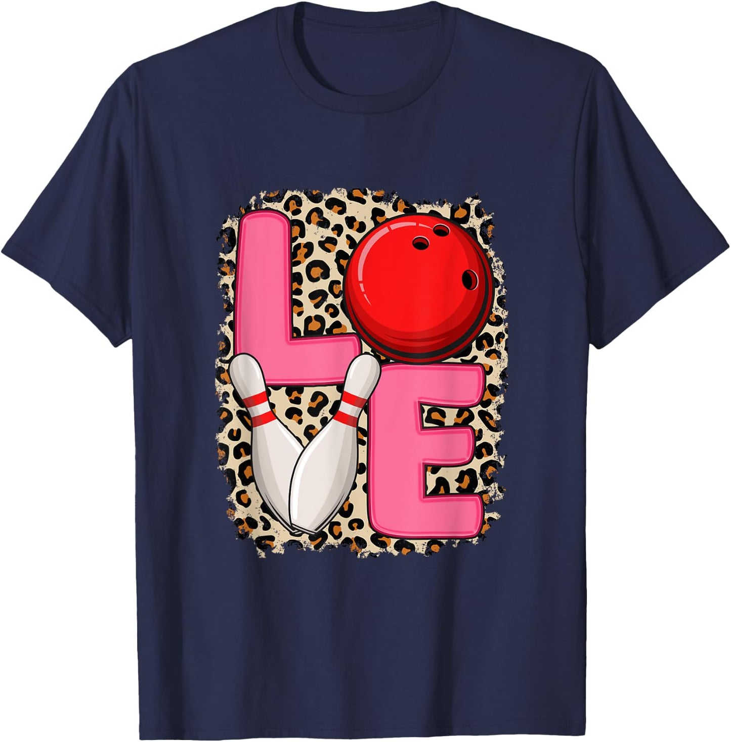 Love Bowling Cute Bowling Women Girls Bowler T-Shirt - T-Shirt | Navy