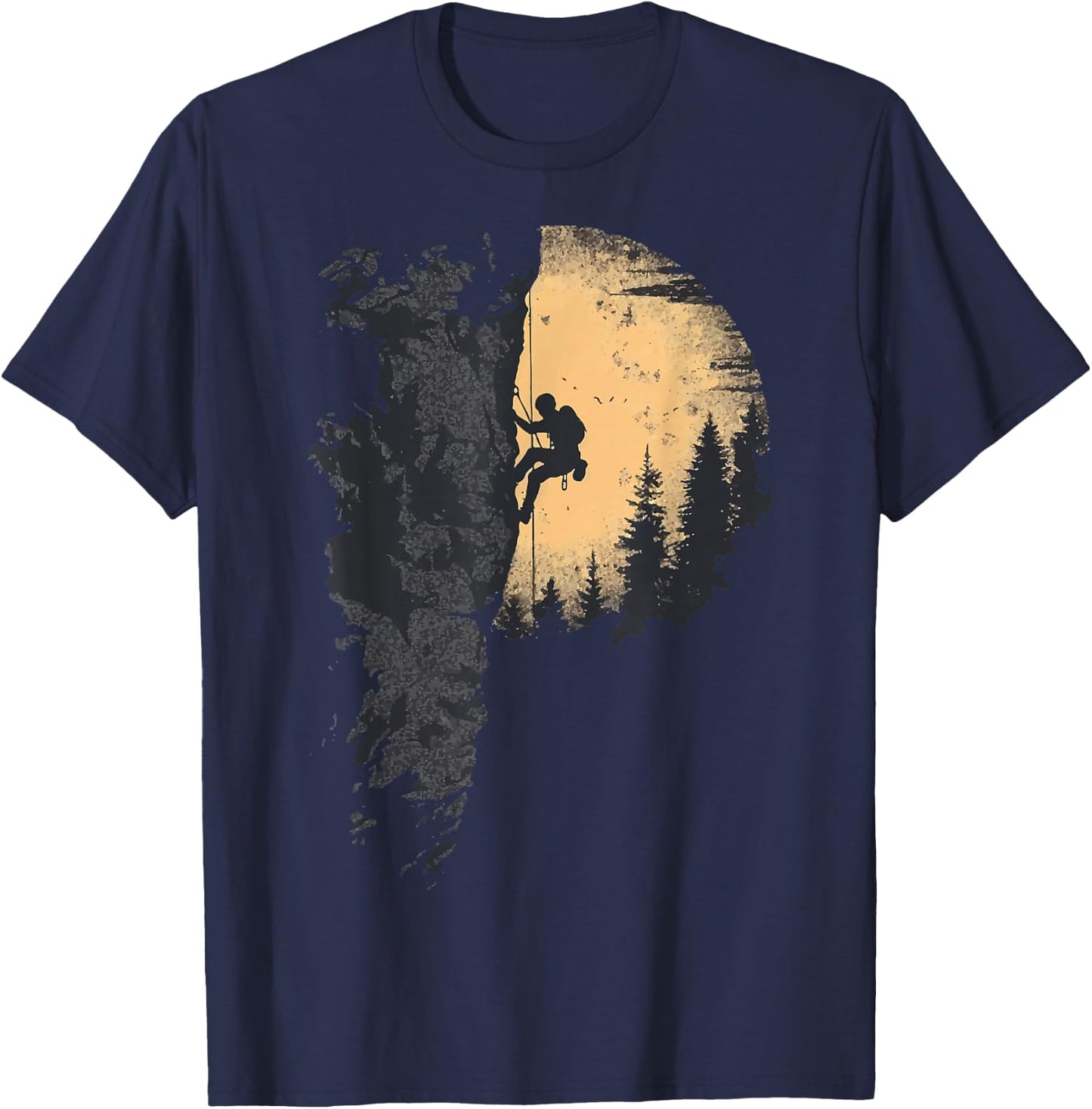 Climbing Mountain Climber Bouldern Gift Mountain , Black, S T-Shirt - T-Shirt | Navy