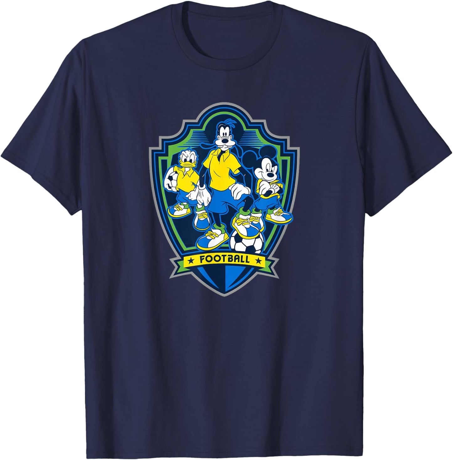 Disney Mickey Mouse Donald and Goofy Sports Football Soccer T-Shirt - T-Shirt | Navy
