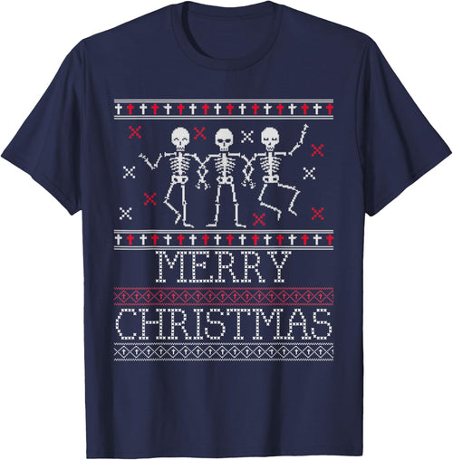 Xmas Ugly Sweater Goth Spooky Dancing Skeleton Christmas