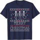 Xmas Ugly Sweater Goth Spooky Dancing Skeleton Christmas T-Shirt - T-Shirt | Navy