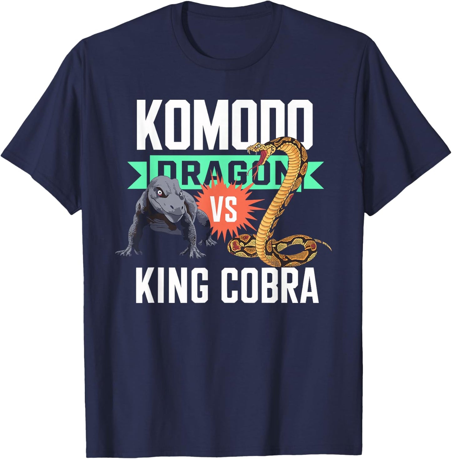 Komodo Dragon VS King Cobra Shirt Komodo Dragon Shirt Kids T-Shirt - T-Shirt | Navy