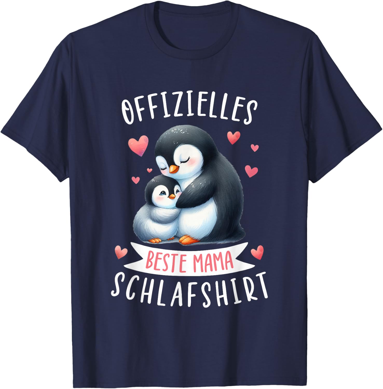 Offizielles Beste Mama Schlafshirt Muttertag Pinguin Mama T-Shirt - T-Shirt | Navy