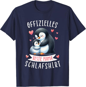 Offizielles Beste Mama Schlafshirt Muttertag Pinguin Mama T-Shirt - T-Shirt | Navy