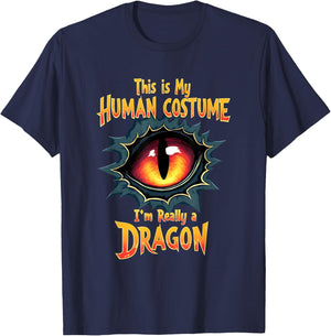 This Is My Human Costume I'm Really A Dragon Halloween T-Shirt - T-Shirt | Navy