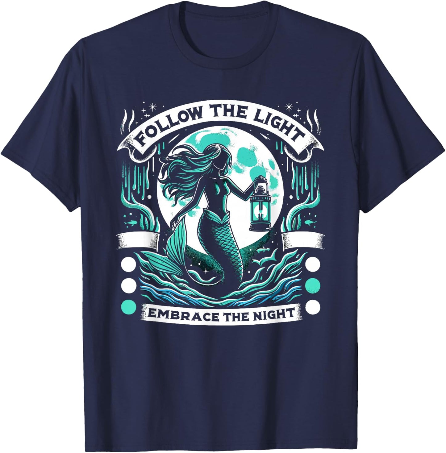 Spooky Sirens Horror Mermaid Creepy Mermaid Haunted Sea T-Shirt - T-Shirt | Navy