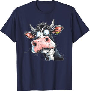 Colourful Cow I Funny Cow , black T-Shirt - T-Shirt | Navy