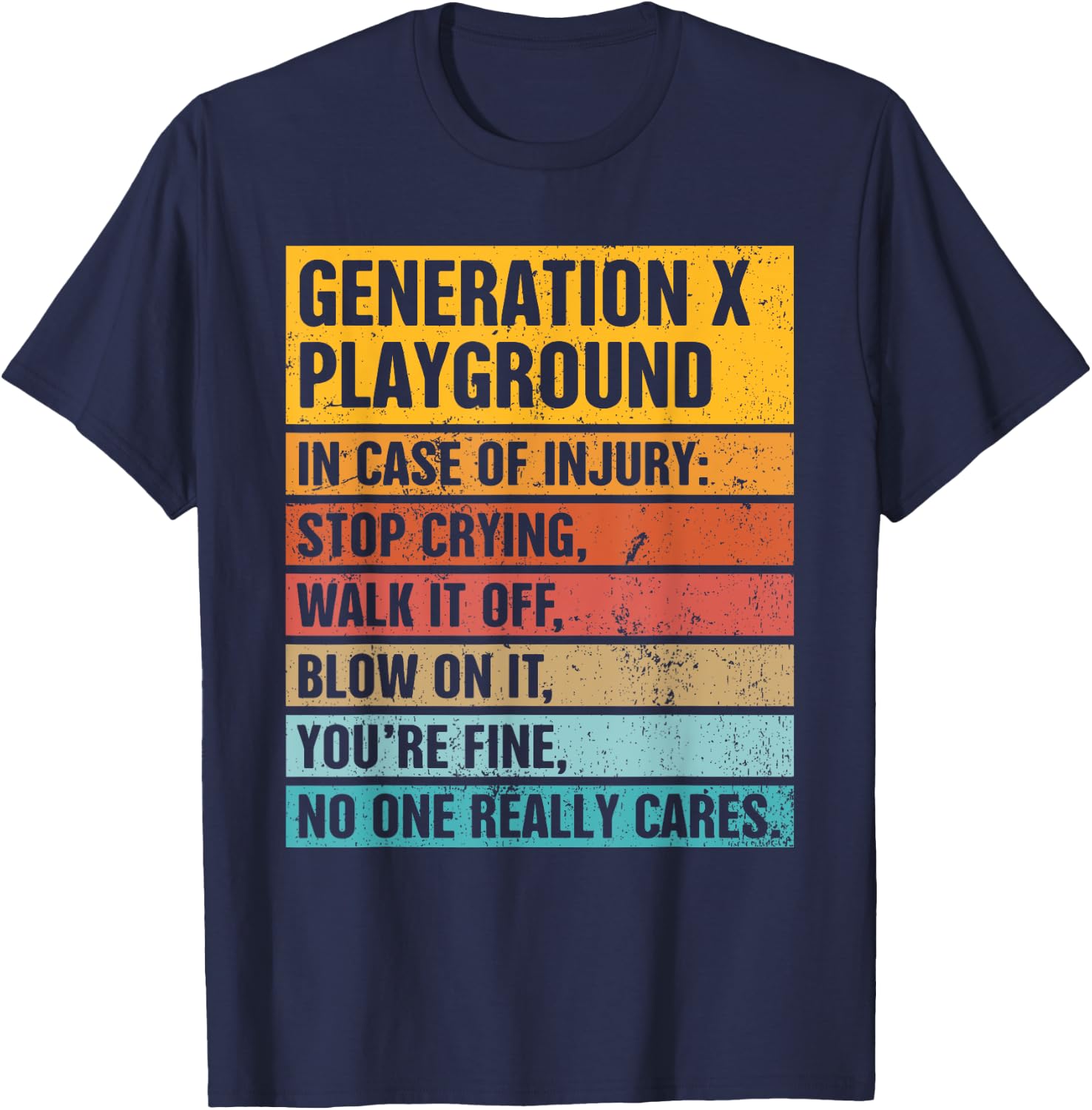 Retro Vintage Funny Gen X 70’s 80’s Generation X Playground T-Shirt - T-Shirt | Navy