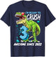 3rd Birthday T Rex Dinosaur Party Boys Rawr I'm 3 T-Shirt - T-Shirt | Navy