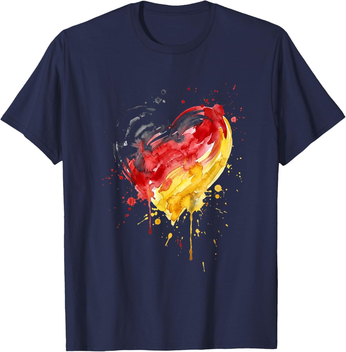 Deutschland Herz mit der Deutschen Flagge Germany T-Shirt - T-Shirt | Navy