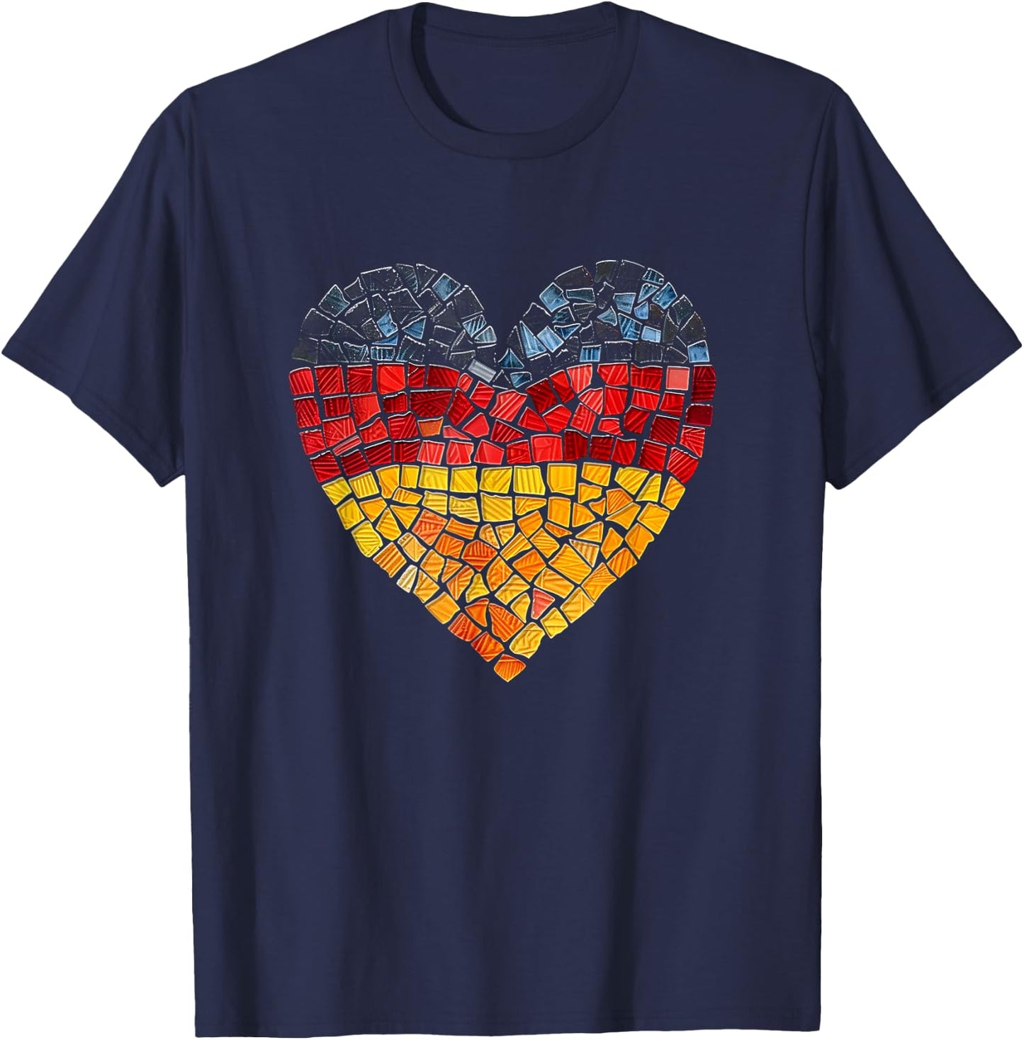 Deutschland Deutsche Flagge Herz T-Shirt - T-Shirt | Navy