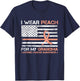 I Wear Peach For My Grandma Uterine Cancer Awareness US Flag T-Shirt - T-Shirt | Navy