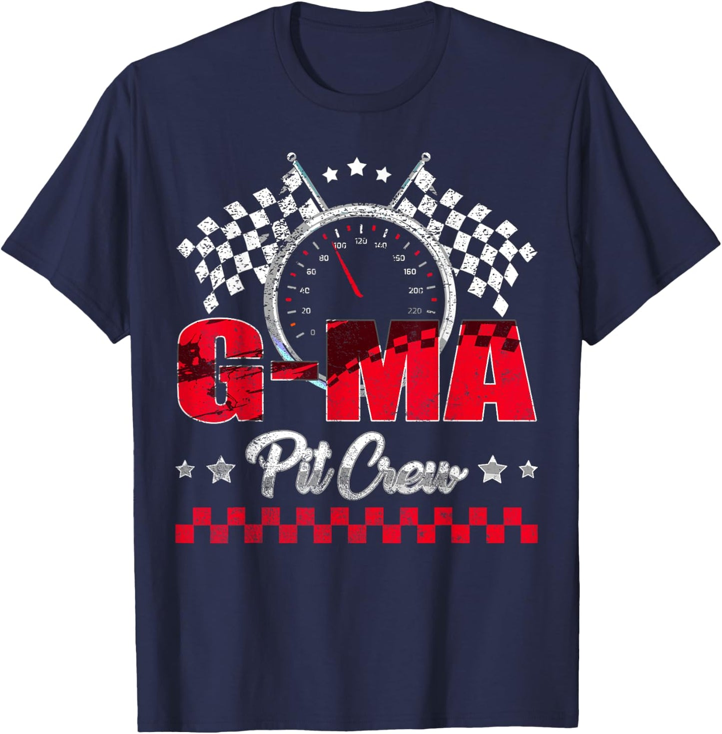 Race Car Birthday Party Racing Family G-Ma Pit Crew T-Shirt - T-Shirt | Navy