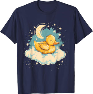 Sleeping Duck Sleepy Animal Napping Moon Duck Lover T-Shirt - T-Shirt | Navy