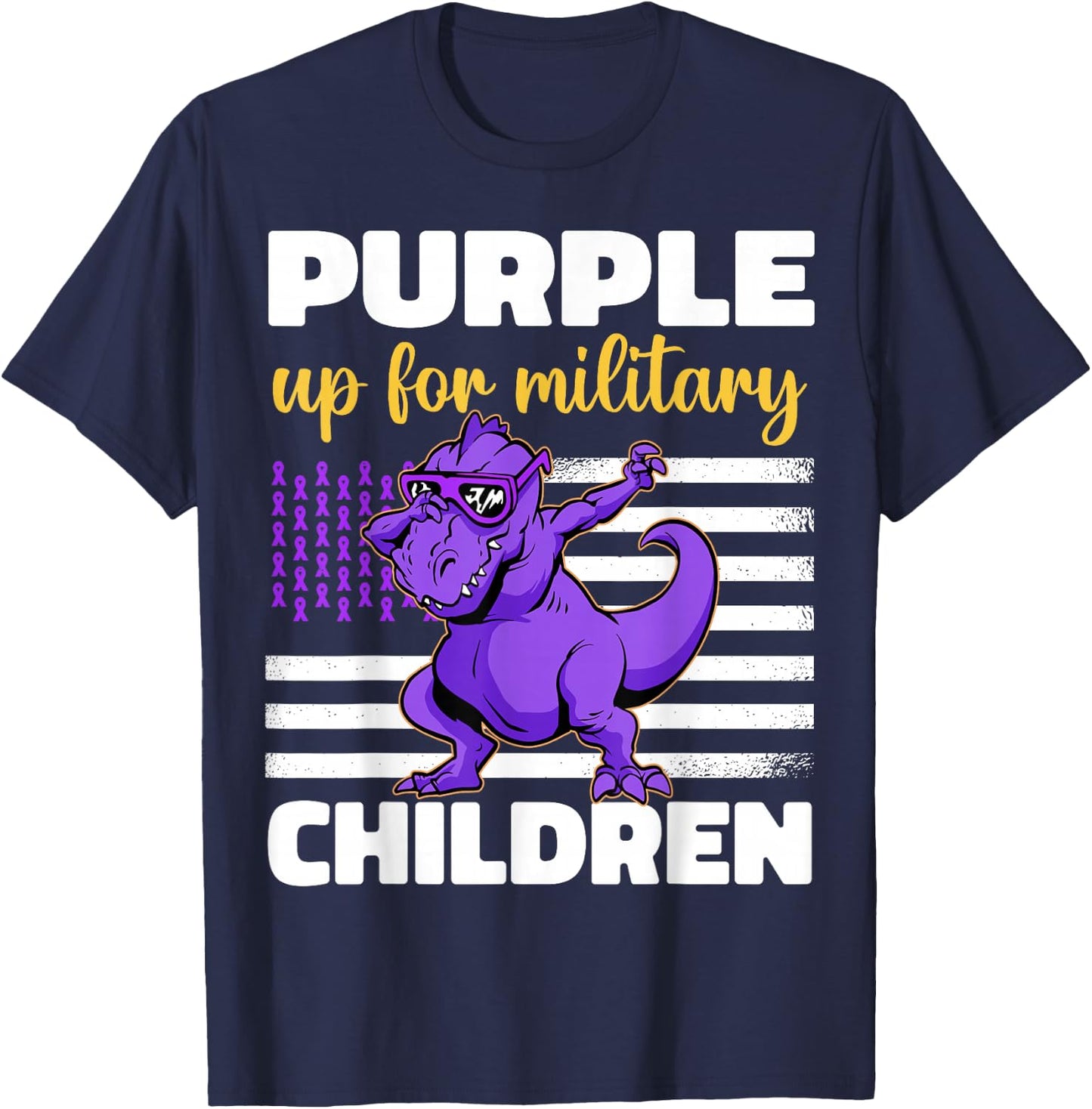 Purple Up For Military Kids Month Of The Military Children T-Shirt - T-Shirt | Navy