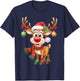 Christmas Reindeer Rudolph Funny Gift , black T-Shirt - T-Shirt | Navy