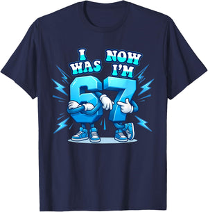 67 Six Seven 6-7 Lustiges italienisches Brainrot Gaming-Meme für Kinder T-Shirt - T-Shirt | Navy