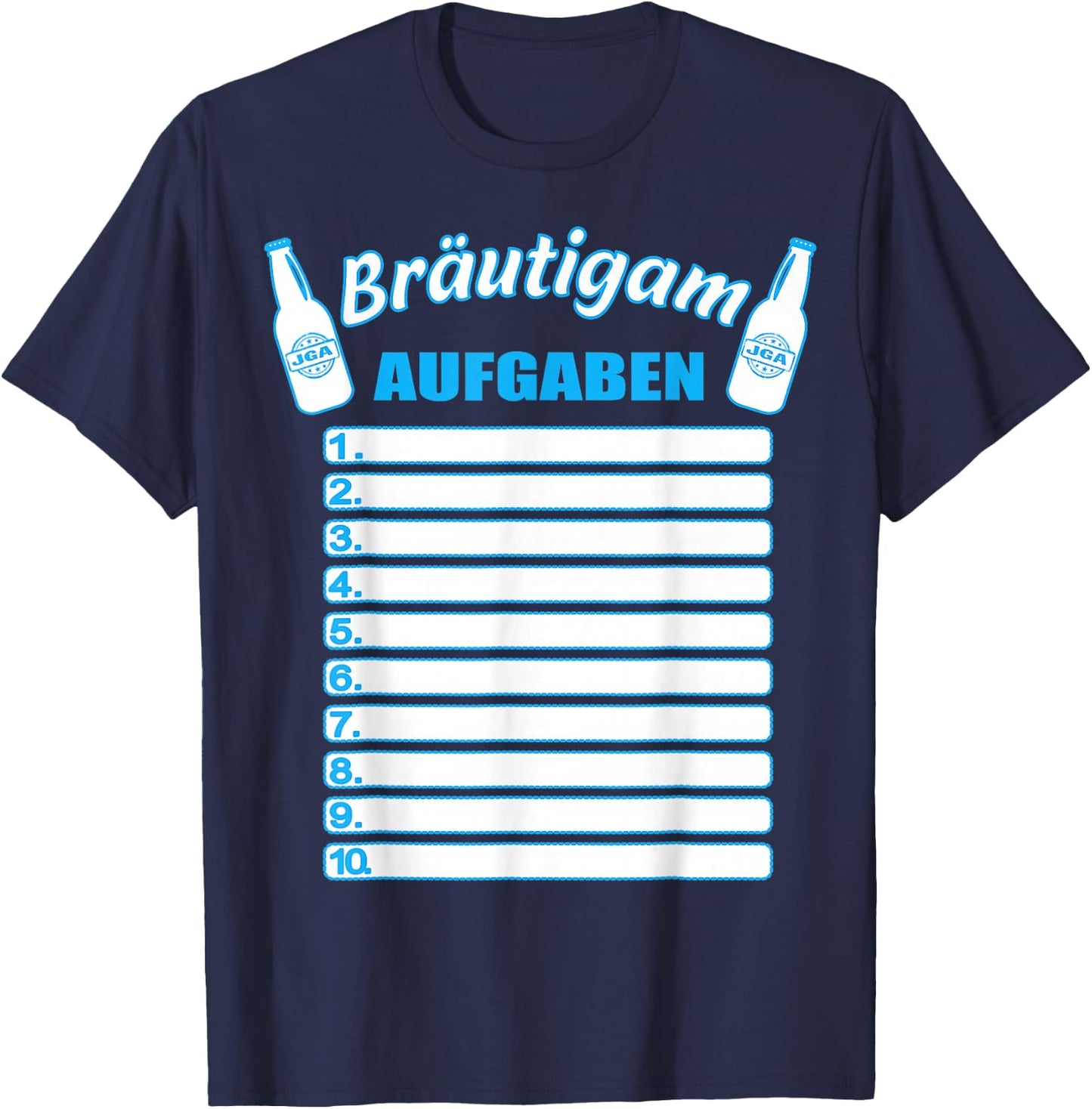JGA Checkliste JGA Aufgaben Für Den Bräutigam T-Shirt - T-Shirt | Navy