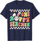 Groovy Retro Teacher Easter Shirt One Hoppy Teacher Boy Girl T-Shirt - T-Shirt | Navy